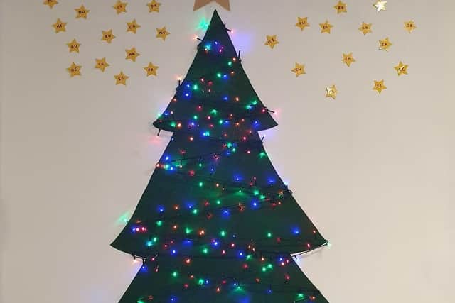 A special Christmas tree image has been placed on the Wensleydale Ward at Harrogate District Hospital. The ward cares for patients who require joint replacement surgery, orthopaedic procedures and investigations. Each star on the tree, pictured left, represents a person the ward has lost with Covid-19, since June.