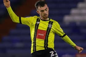 Ed Francis in action during Harrogate Town's 2-1 Boxing Day win at Oldham Athletic. Pictures: Matt Kirkham
