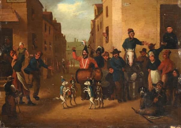 French School 19th Century ‘Dogs dancing on the Rue du Joie’ – estimate: £150-250.