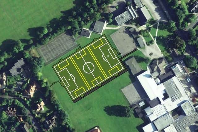St Aidan's High School says it needs a new artificial pitch because its existing sports field has suffered from years of flooding problems.