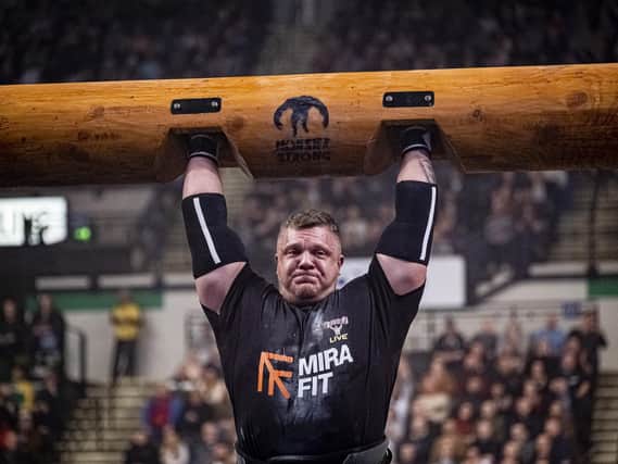 Giant-sized performances - Harrogate's Luke Richardson pictured at Britain's Strongest Man competition at Sheffield Arena in January 2020 before the Covid pandemic broke. (Picture by Marisa Cahill)
