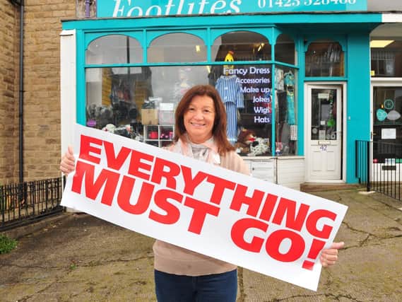 End of an era - Jane Palmer of Footlites fancy dress hire shop which sadly closed down in March. (Picture Gerard Binks)