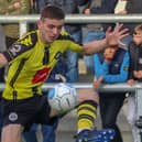 Liam Kitching's final appearance in Harrogate Town colours came during the club's National League play-off eliminator defeat at AFC Fylde back in May 2019. Pictures: Matt Kirkham