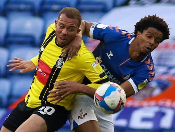 Harrogate Town forward Aaron Martin in action against Oldham Athletic on Boxing Day. Pictures: Matt Kirkham