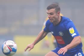 Jack Muldoon in action during Harrogate Town's League Two defeat at Cambridge United. Pictures: Matt Kirkham