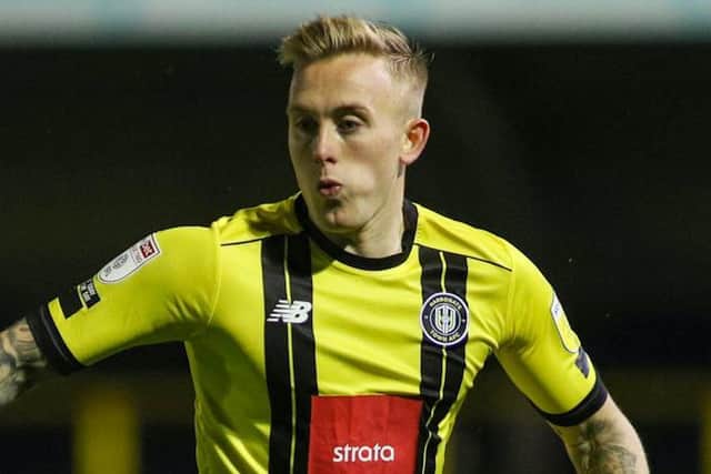 Calvin Miller in action for Harrogate Town. Pictures: Matt Kirkham