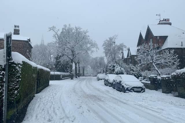 Heavy snow in Harrogate has made driving very difficult and in some cases dangerous.