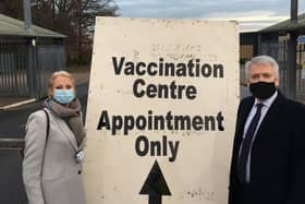 Harrogate and Knaresborough MP Andrew Jones recently visited the mass vaccination centre situated at the Great Yorkshire Showground, with Amanda Bloor, the accountable officer at NHS North Yorkshire CCG.