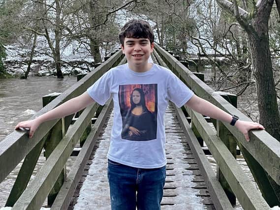 Young entrepreneur - 13-year-old Harrogate student Will Johnson has had a number of his artistic creations printed onto T-shirts for sale.