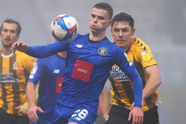 OPENER: Rangers loanee Josh McPake claimed his first Harrogate Town goal in a 3-2 defeat at Tranmere Rovers. Picture: Matt Kirkham.