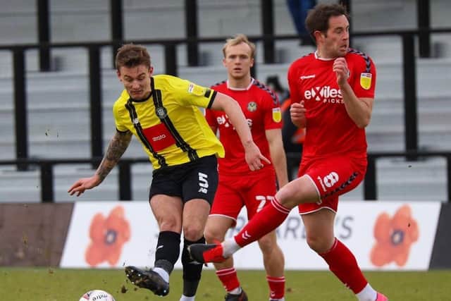 Will Smith returned to the centre of Harrogate Town's defence following almost 12 weeks out through injury.