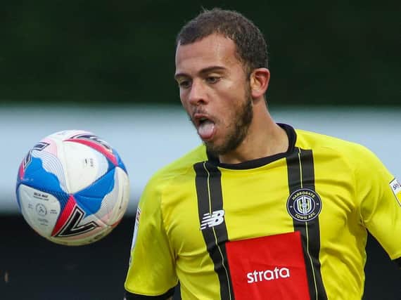 Aaron Martin netted his first league goal since September to hand Harrogate Town all three points against Newport County. Pictures: Matt Kirkham