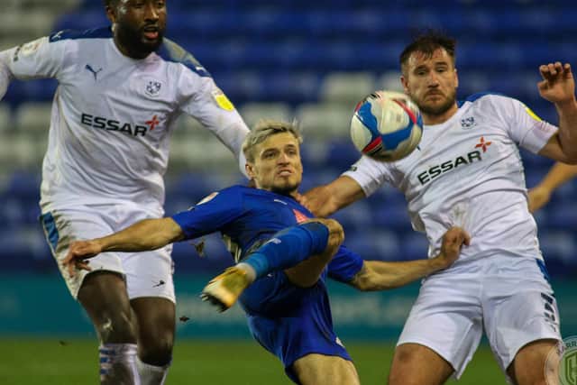 Josh March opened his Harrogate account when he netted after coming off the substitutes' bench during the Sulphurites' 3-2 midweek loss at Tranmere Rovers.