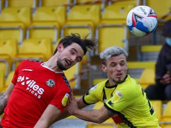 Josh March netted Harrogate Town's first goal in Saturday's 2-1 win over Newport County. Pictures: Matt Kirkham