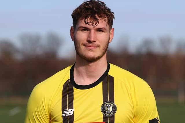 Josh Andrews will wear the number 31 shirt at Harrogate Town.