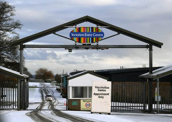 Covid-19 Vaccination Centre at the Great Yorkshire Showground in Harrogate. 29th December 2020. Picture : Jonathan Gawthorpe