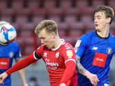 Will Smith missed Harrogate Town's midweek clash with Cheltenham through suspension after he was sent off at Crawley. Pictures: Matt Kirkham