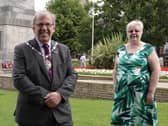 Harrogate District Chamber of Commerce president Martin Gerrard who has praised retiring chief executive Sandra Doherty.