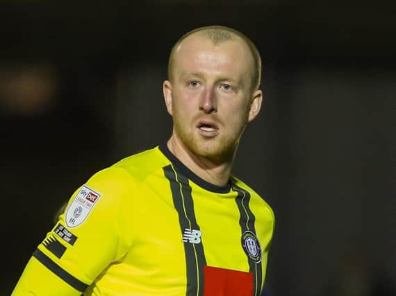Mark Beck came on as a 73rd-minute substitute during Harrogate Town’s League Two victory over Carlisle United on Tuesday evening. Pictures: Matt Kirkham