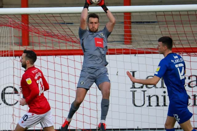 James Belshaw has kept six clean-sheets in 25 League Two appearances.