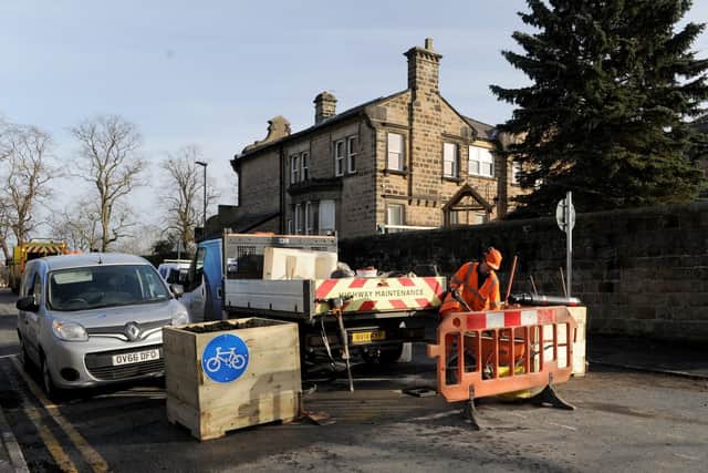 No entry to cars: New road calming measures at Lancaster Road in Harrogate (Picture Gerard Binks)
