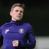 Harrogate Town midfielder Lloyd Kerry warms up at the EnviroVent Stadium. Pictures: Matt Kikrham