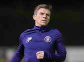 Harrogate Town midfielder Lloyd Kerry warms up at the EnviroVent Stadium. Pictures: Matt Kikrham
