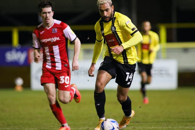 Brendan Kiernan in action against Exeter City.