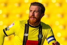 George Thomson was handed the captain's armband for Harrogate Town's League Two showdown with Grimsby. Pictures: Matt Kirkham