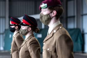 Commemorating Captain Sir Tom Moore - Young soldiers at Harrogate's Army Foundation College. (Photo courtesy of  Cpl Danielle Dawson / Crown Copyright).