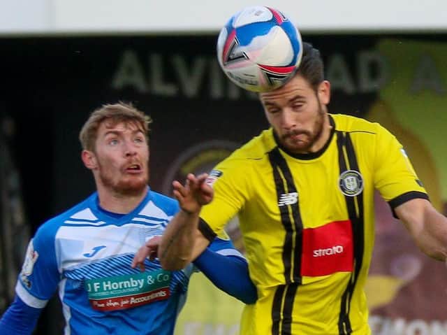 Harrogate Town beat Barrow 1-0 when the sides met at the EnviroVent Stadium back in October. Pictures: Matt Kirkham