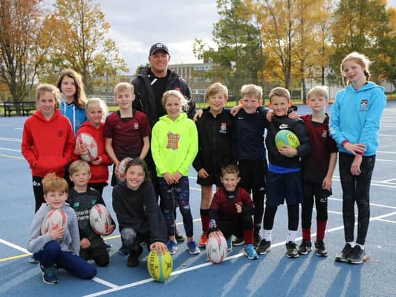 Flashback - Young attendees at the Autumn 2020 rugby camp in Harrogate led by Ashville College’s Head of Rugby, Gary Mercer.