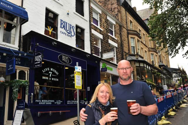 Pictured are Sharon and Simon Colgan of the Blues Cafe Bar in Harrogate.