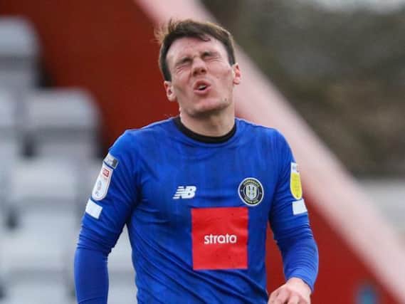 Harrogate Town right-back Ryan Fallowfield has admitted that he was at fault for Stevenage's winning goal at Broadhall Way. Pictures: Matt Kirkham