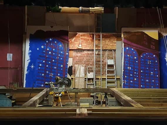 The stage is bare...but shows are coming back this summer. Our picture shows the new stage being built at Frazer Theatre in Knaresborough.