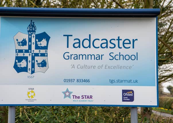 Date: 17th March 2020.Picture James Hardisty.Tadcaster Grammar School, posted a notice for parents that the school will be closed to students in Years 8,9,10, and 12 from the end of today due to the Coronavirus.