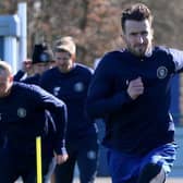 Harrogate Town players are put through their paces during an intense training session earlier this week. Pictures: Matt Kirkham
