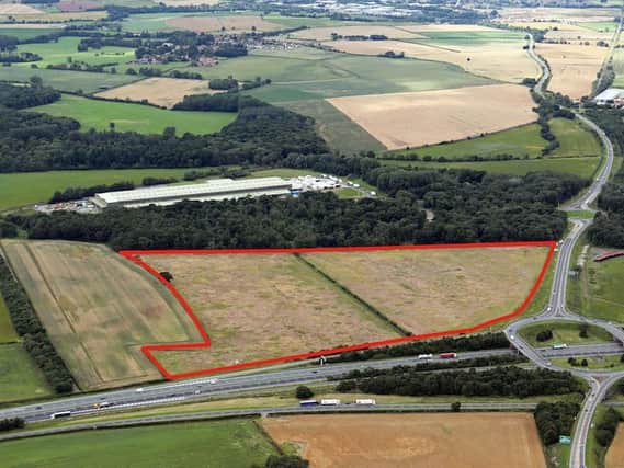The planned business park site at junction 47 of the A1(M).