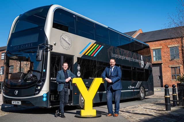 Welcome to Yorkshire CEO James Mason (left) and Transdev in Yorkshire CEO Alex Hornby discuss their shared plans to promote bus travel to visitors this summer, including to walkers as part of the tourism agency’s original ‘Walkshire’ campaign