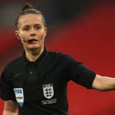 Rebecca Welch refereed the 2020 Women's FA Cup Final match between Everton Women and Manchester City Women at Wembley Stadium. Picture: Getty Images