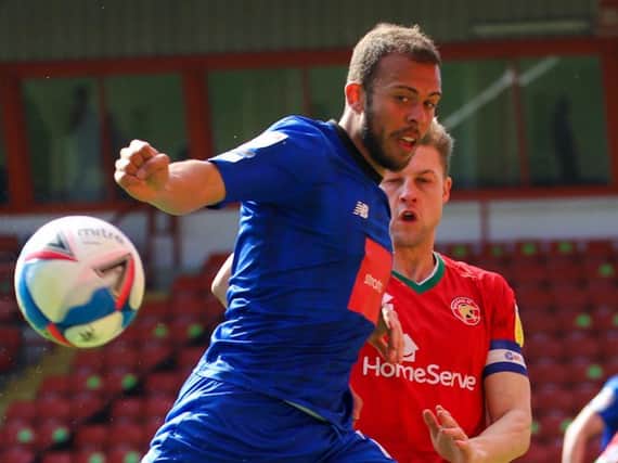 Harrogate Town striker Aaron Martin was substituted at half-time during Good Friday's goalless draw at Walsall. Pictures: Matt Kirkham