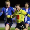 Jack Diamond in action for Harrogate Town during Tuesday night's EFL Trophy victory over Carlisle United. Picture: Matt Kirkham