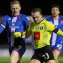 Jack Diamond in action for Harrogate Town during Tuesday night's EFL Trophy victory over Carlisle United. Picture: Matt Kirkham