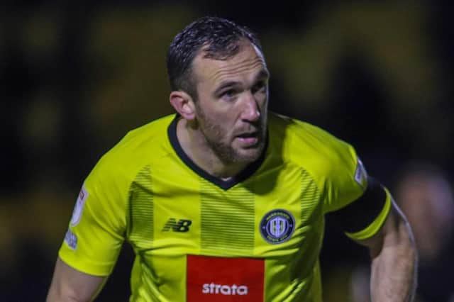 Rory McArdle made his first appearance in more than three months as Harrogate Town beat Carlisle United on Tuesday evening. Pictures: Matt Kirkham