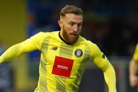 Harrogate Town midfielder George Thomson missed Tuesday's EFL Trophy win over Carlisle United through suspension. Pictures: Matt Kirkham