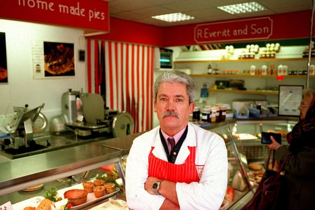 This is butcher Ray Everitt pictured at his shop on Main Street in March 1996.