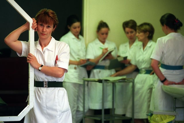 This is Garforth's Clare Yeoman who had returned to work as a nurse at St James' Hospital after a six year absence. She is pictured in May 1999.
