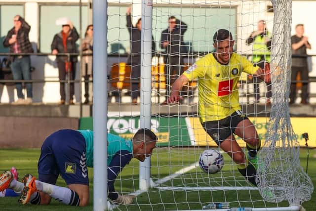 Jack Muldoon celebrates after breaking the deadlock in the 17th minute.