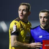 Alex Pattison, pictured in action during December's League Two clash between Sutton United and Harrogate Town, could return from injury when the Sulphurites return to South London in the EFL Trophy quarter-finals. Pictures: Matt Kirkham