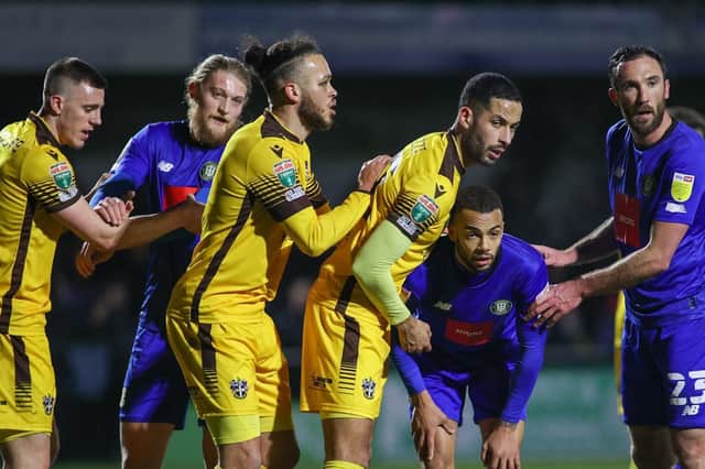 Harrogate Town were beaten 1-0 on the road at Sutton United in the quarter-finals of the EFL Trophy. Pictures: Matt Kirkham